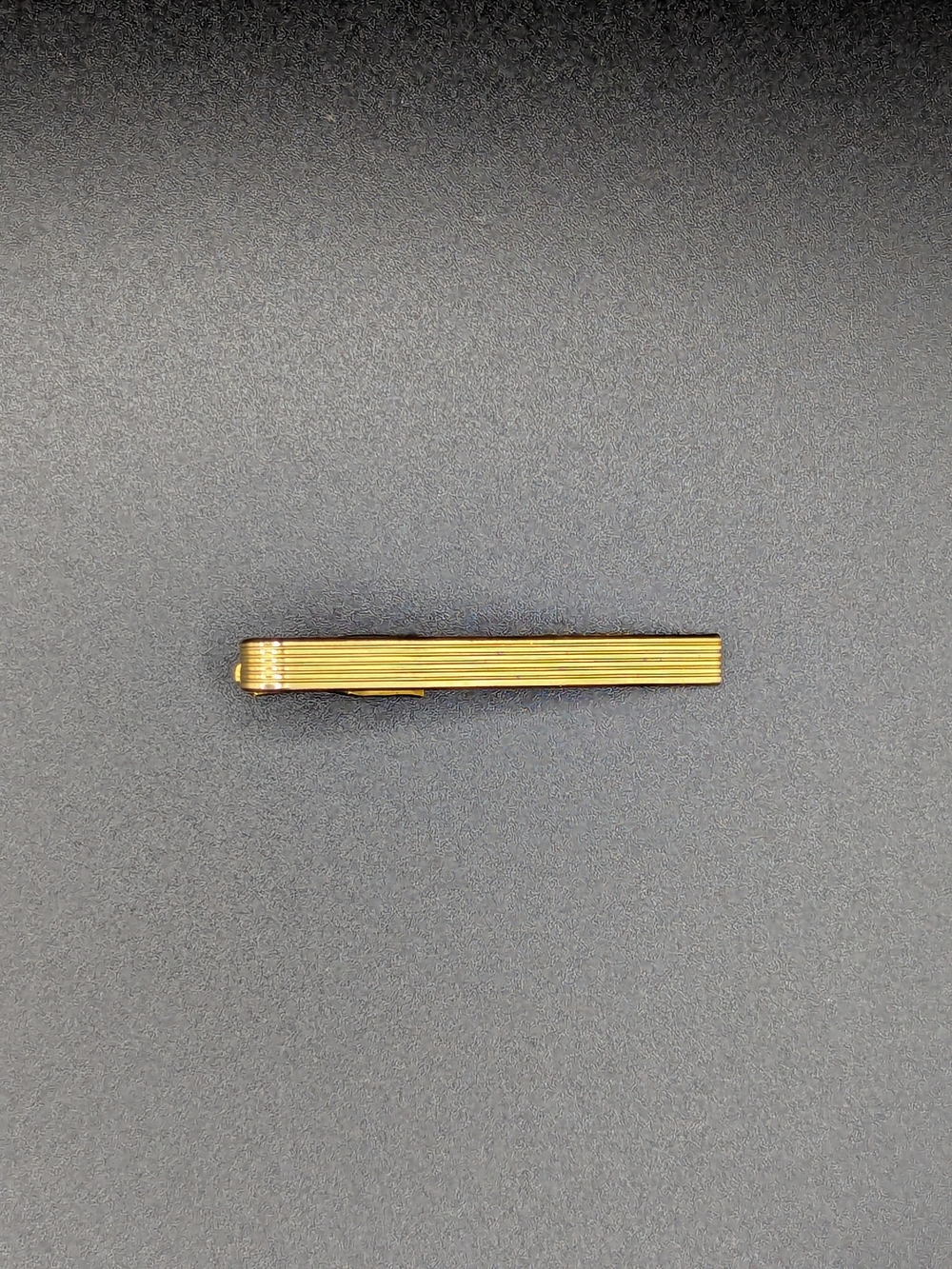 Gold Ribbed Tie Clip - Men's Accessory